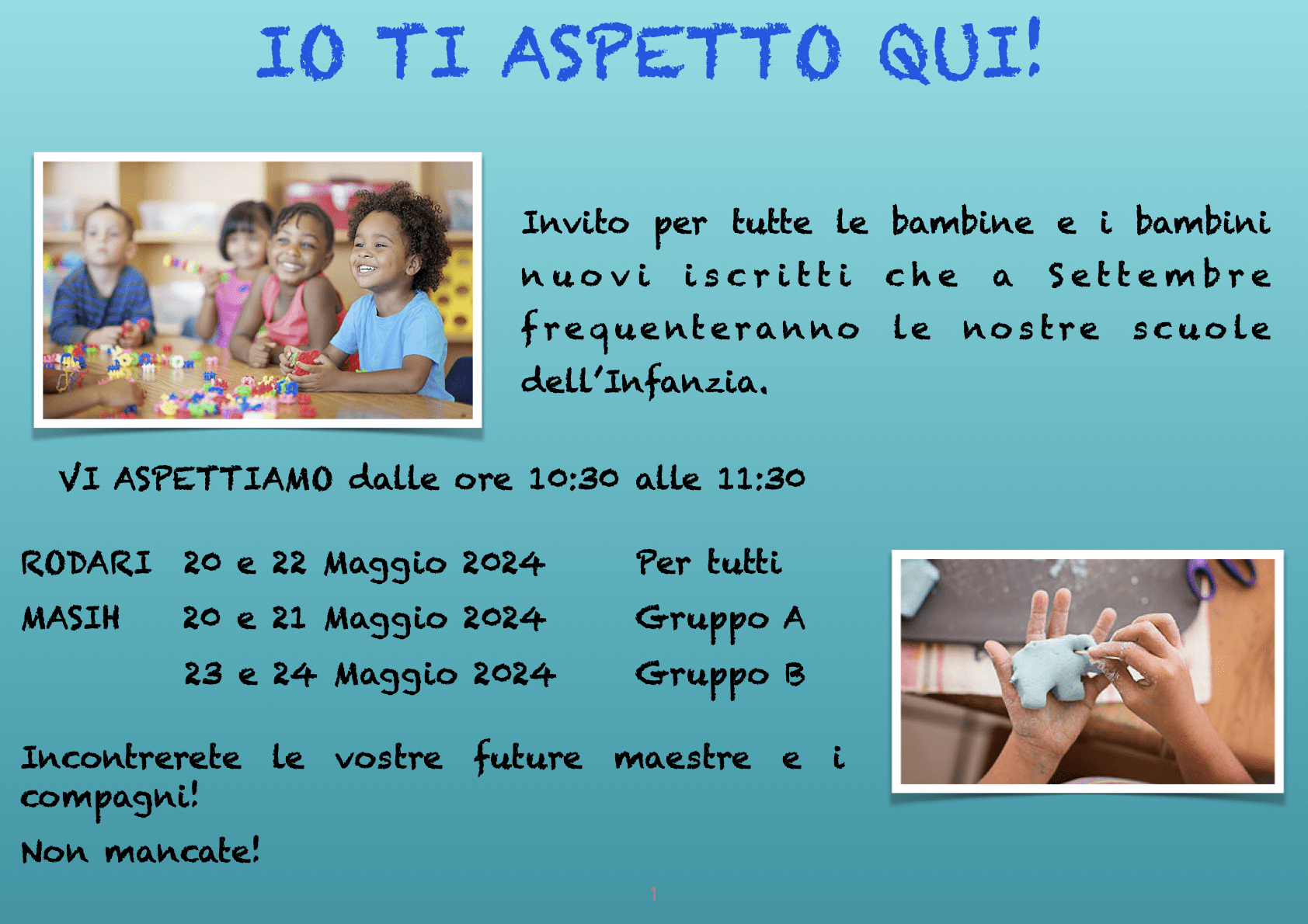 Visite alle nostre Scuole dell’Infanzia per i futuri iscritti all’anno scolastico 2024/25