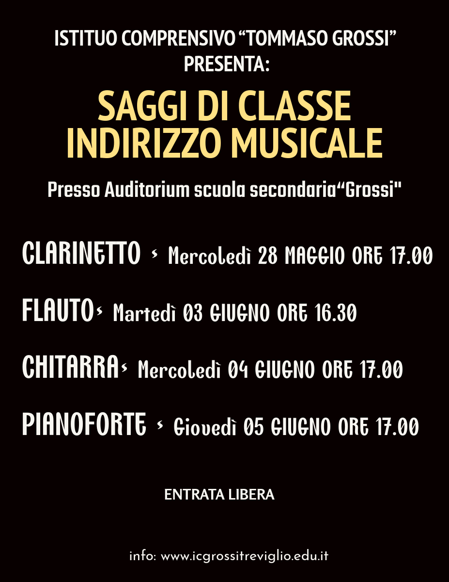 SAGGI DI CLASSE 2025 – INDIRIZZO MUSICALE